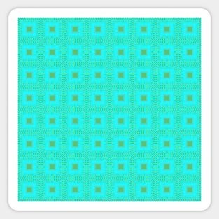 Little Blue and Green Squares. A geometric pattern in blue and green. Sticker